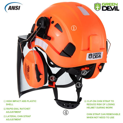 Chainsaw Helmet with Mesh Face Shield and Ear Muffs