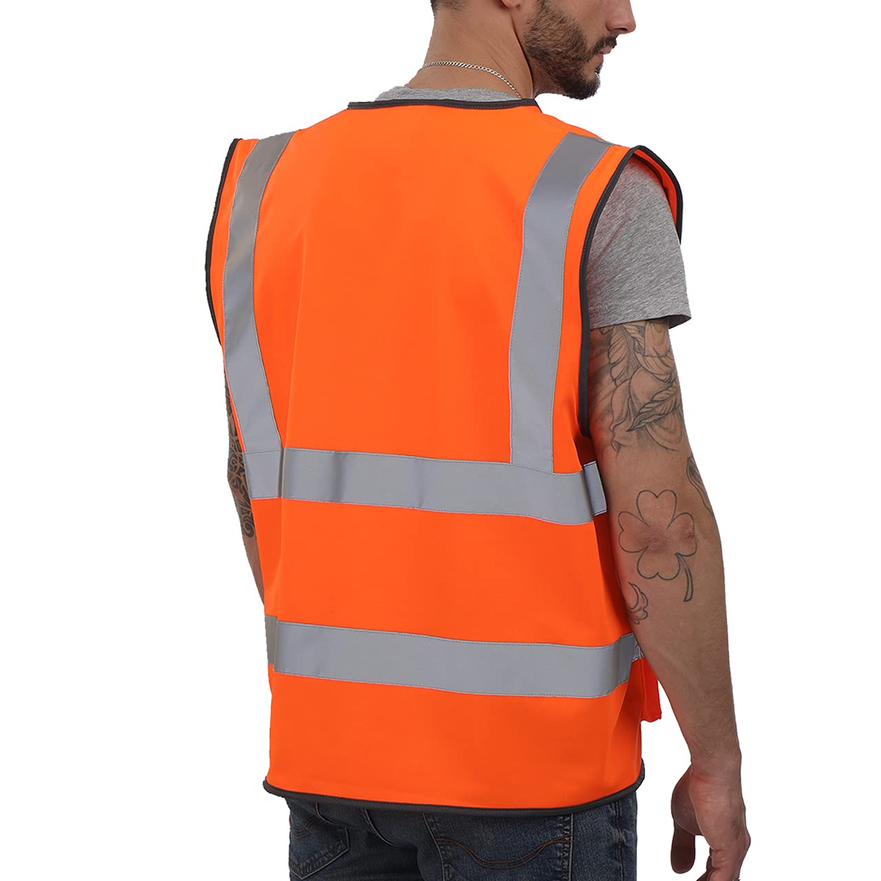 High Visibility Vest with Pockets and Zipper