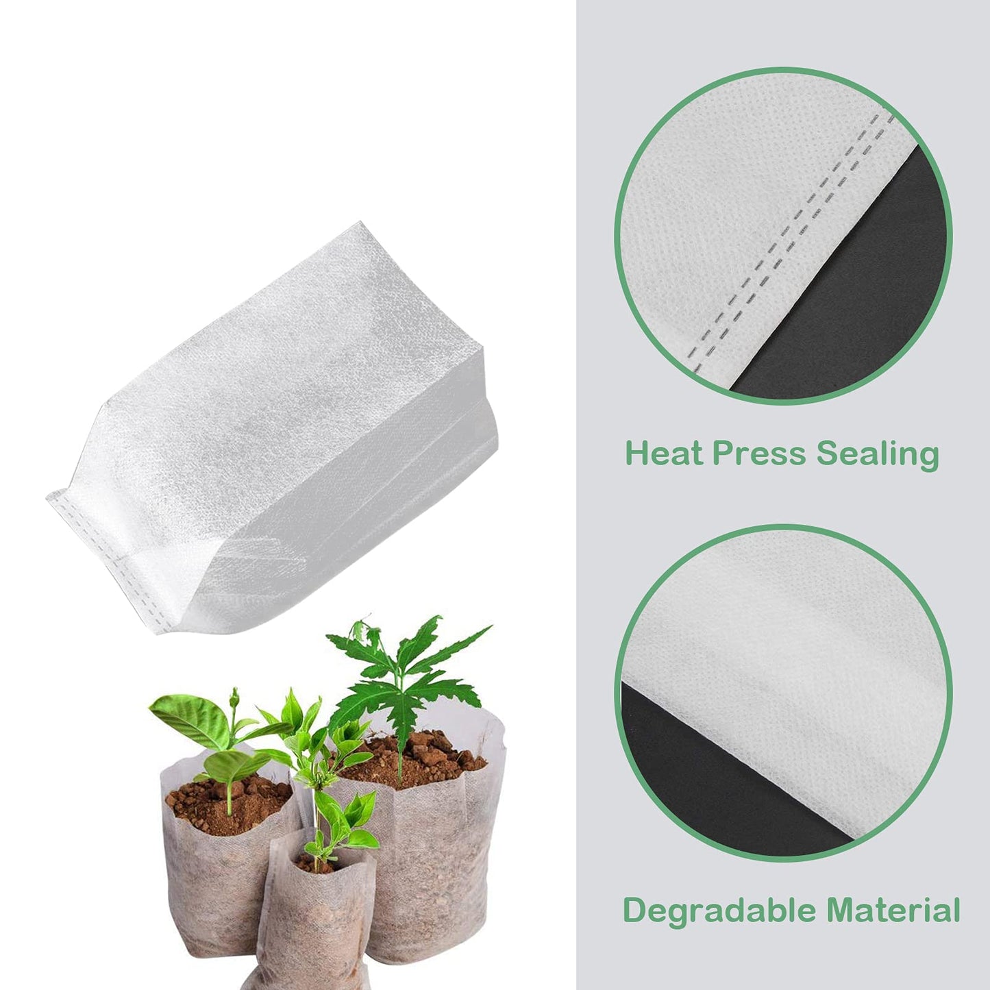 Biodegradable Plant Nursery Bags 200pcs (14x16cm)