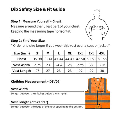 High Visibility Vest with Pockets and Zipper